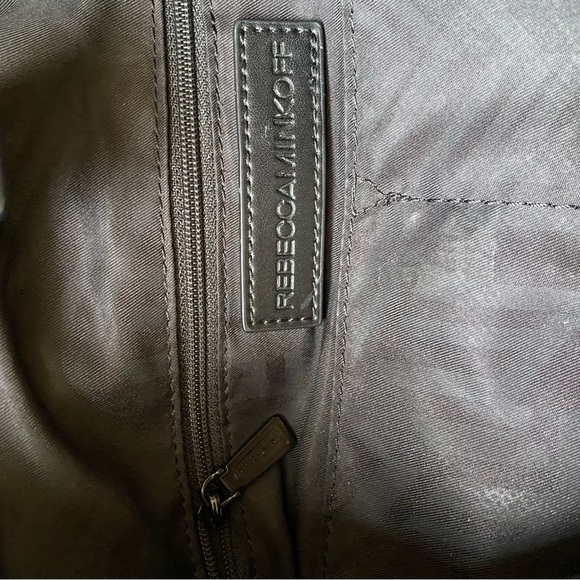 Rebecca Minkoff Leather Tassel Tote Bag Black Multi-Color Pockets - Picture 9 of 12